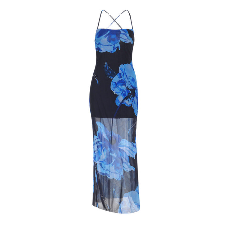 Kvinders maxi kjole med blomsterdesign og elegant snit