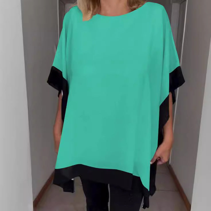 Dame Stilig To-farvet Tunika Bluse Stilla