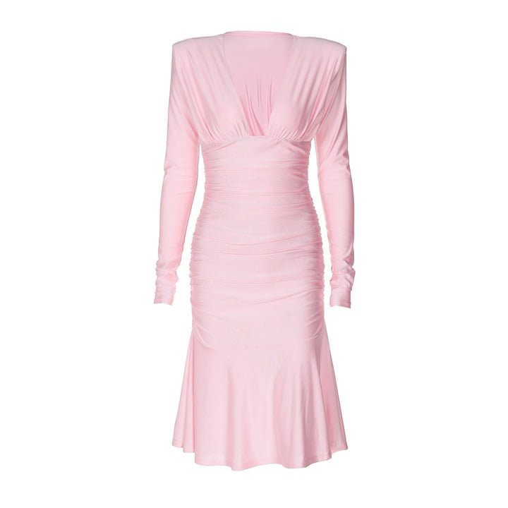 Dame Elegant Vinkjole med dyb V-hals og glat satinfinish Stilla