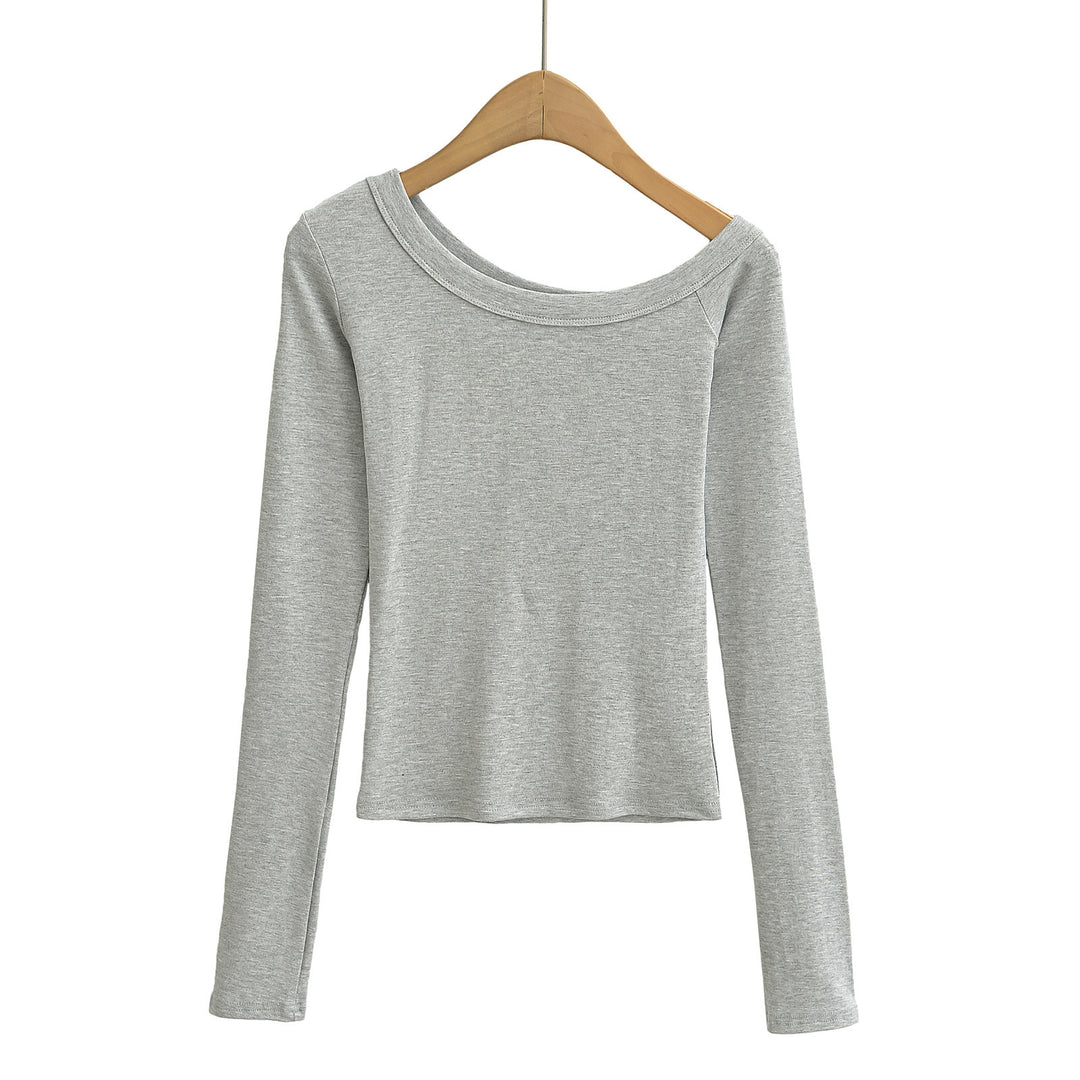 Dame Langærmet T-shirt med elegant Off-Shoulder Design Stilla