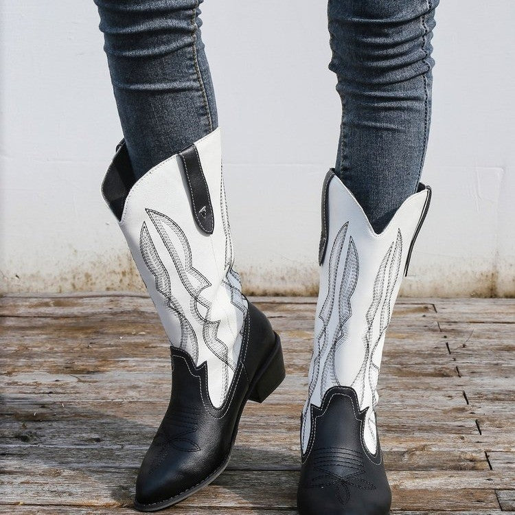 Dame Cowboystøvler med elegant stitching Stilla