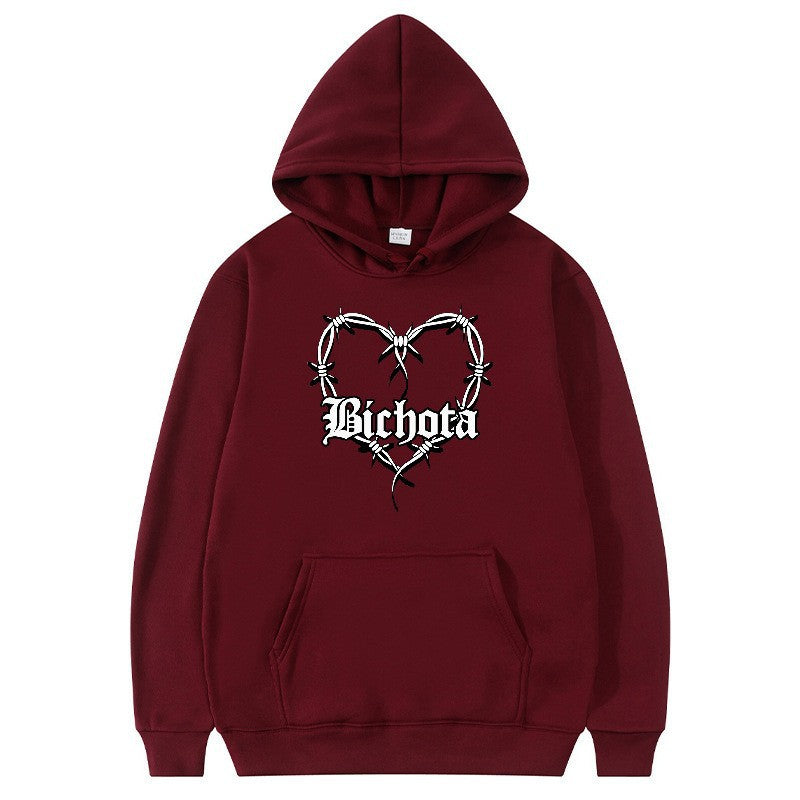 Kvinders hoodie med unikt hjerte design og broderet skrift Skovae