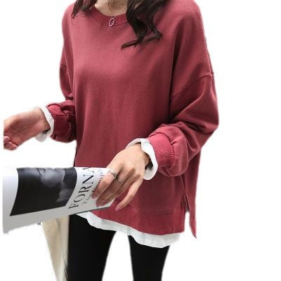 Kvinders afslappede sweatshirt med løs pasform og moderne detaljer