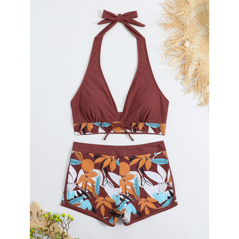 Dame Højskåret Bikini med blomsterprint detaljer og legende rygbeskyttelse Stilla
