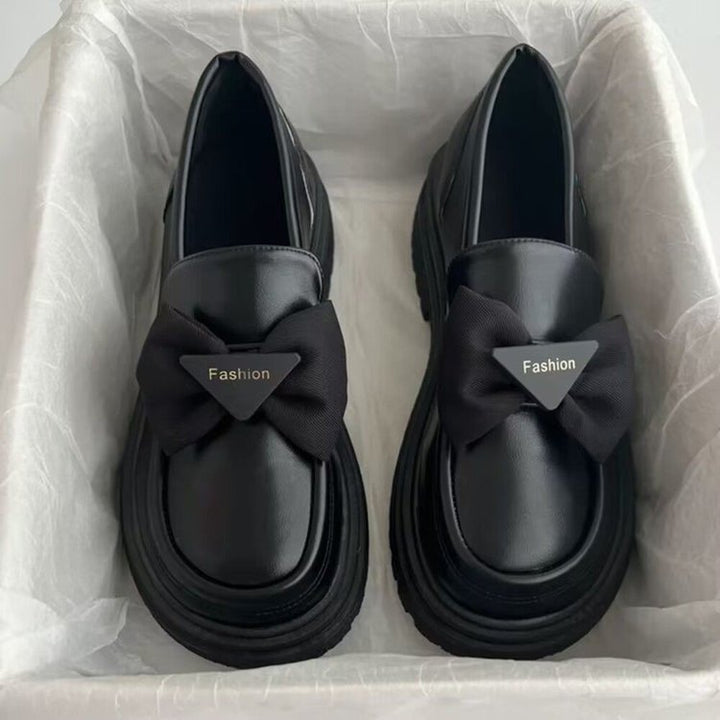 Dame Modiske Loafers med dekorativ sløjfedetail og plateau sål Stilla