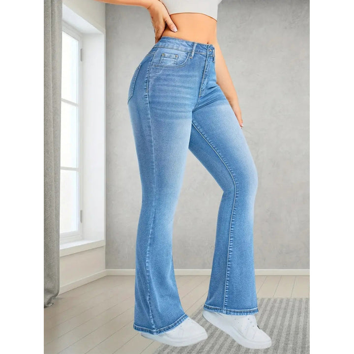 Dame Bootcut Jeans med høj talje og moderne vask Skovae