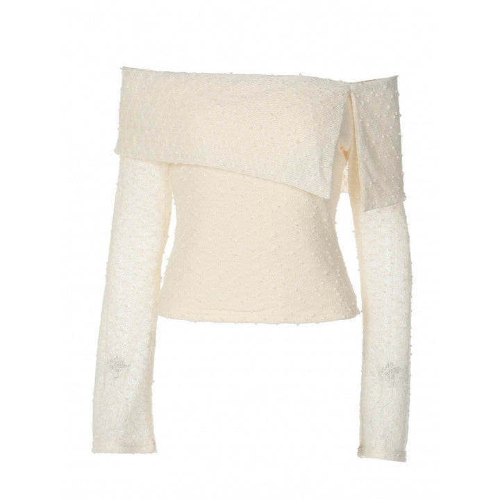 Damen Off-Shoulder Oberteil mit eleganten Rüschendetails und langen Ärmeln Skovae