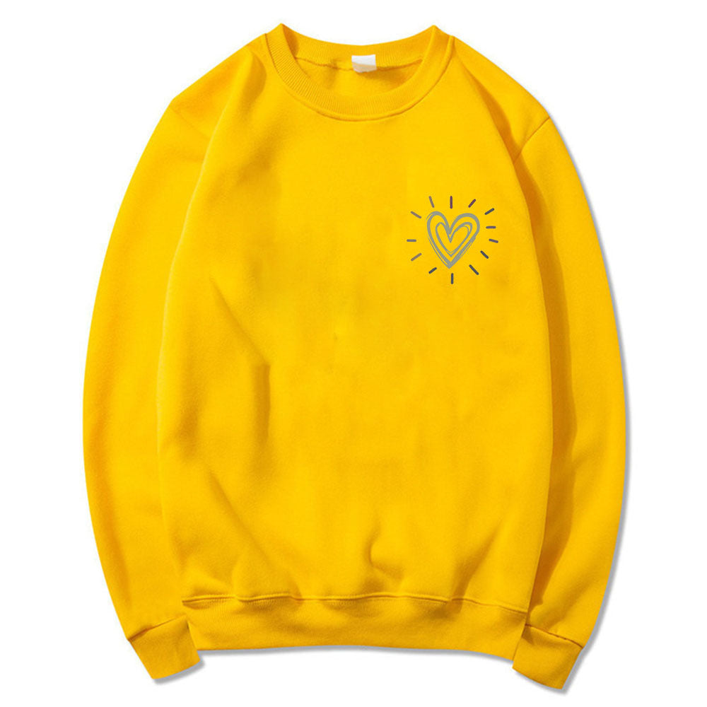 Kvinderne Oversized Hoodie med Sødt Hjerte Motiv og Casual Snit Stilla