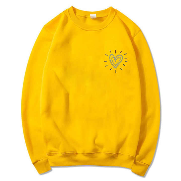 Kvinderne Oversized Hoodie med Sødt Hjerte Motiv og Casual Snit Stilla