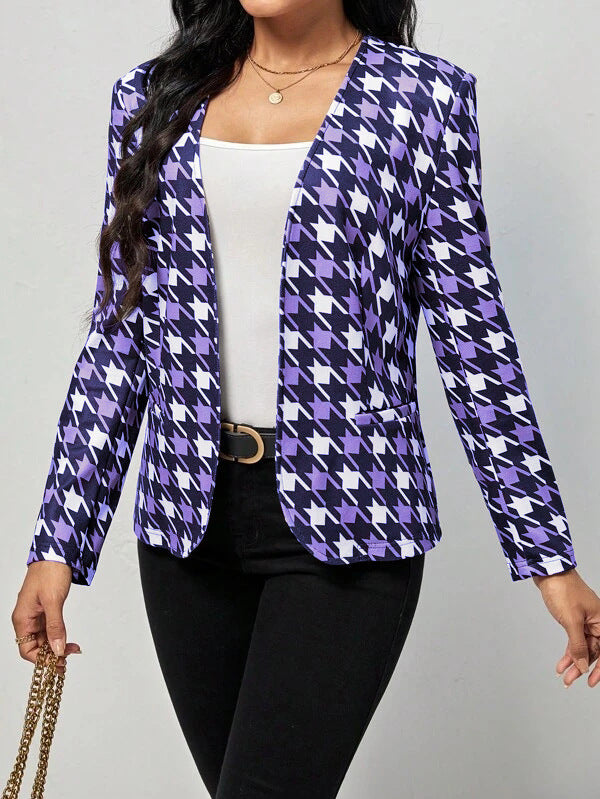 Dame Modischer Blazer i Ikat-design med elegant snit Stilla