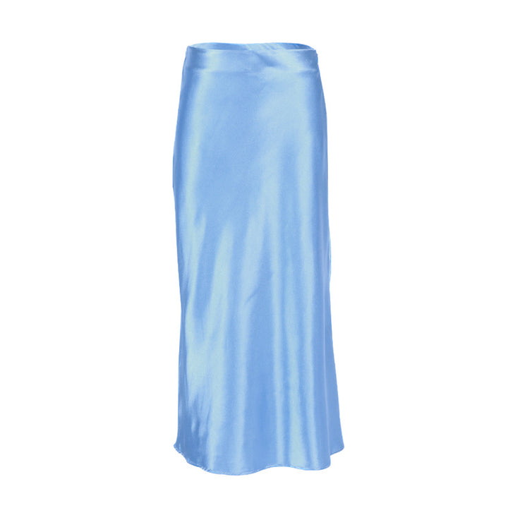 Dame elegant midikjole lavet af flydende satin med svajende kant Stilla