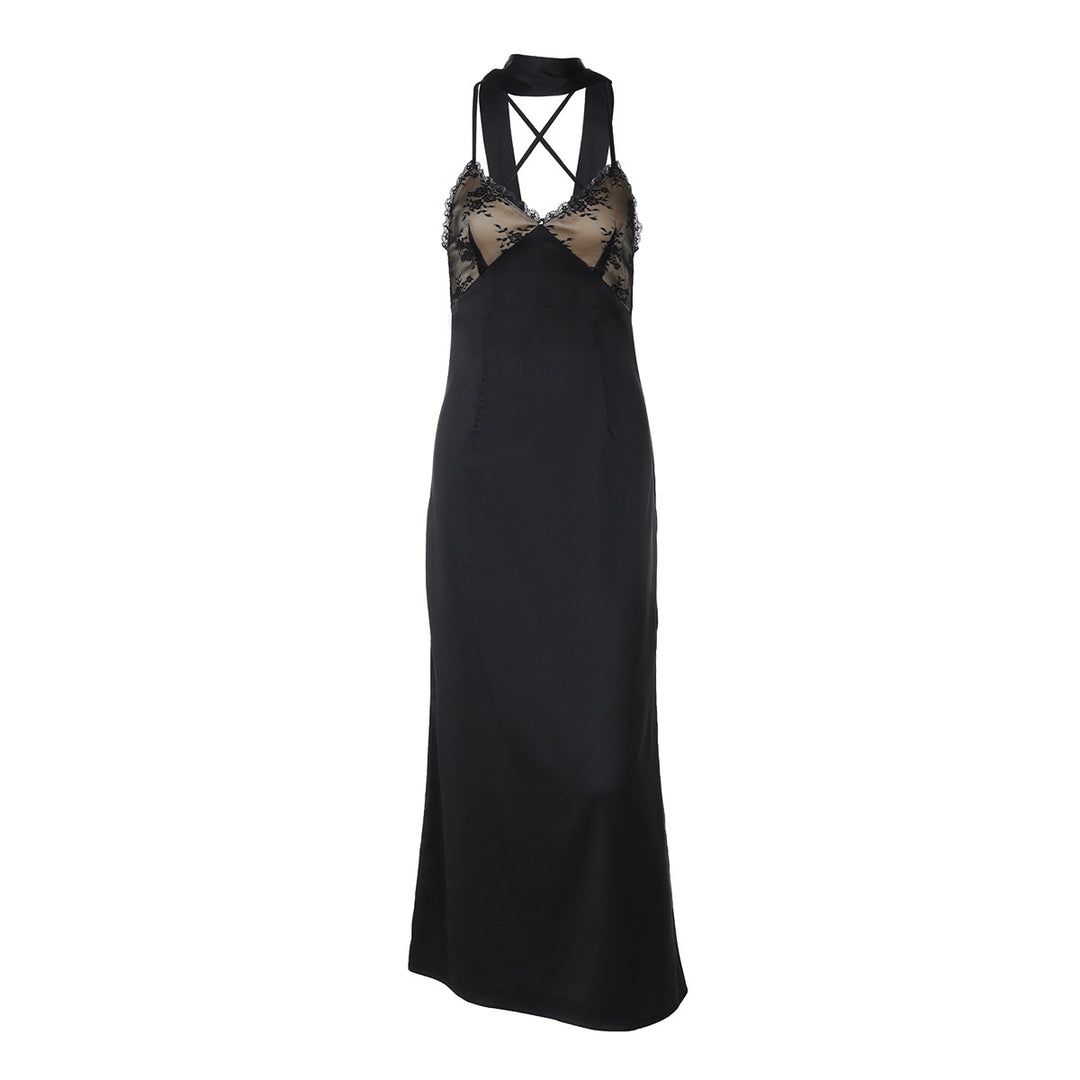 Dame Elegant Natkjole med transparent Chiffon-overdel og raffinerede spidsdetaljer Stilla