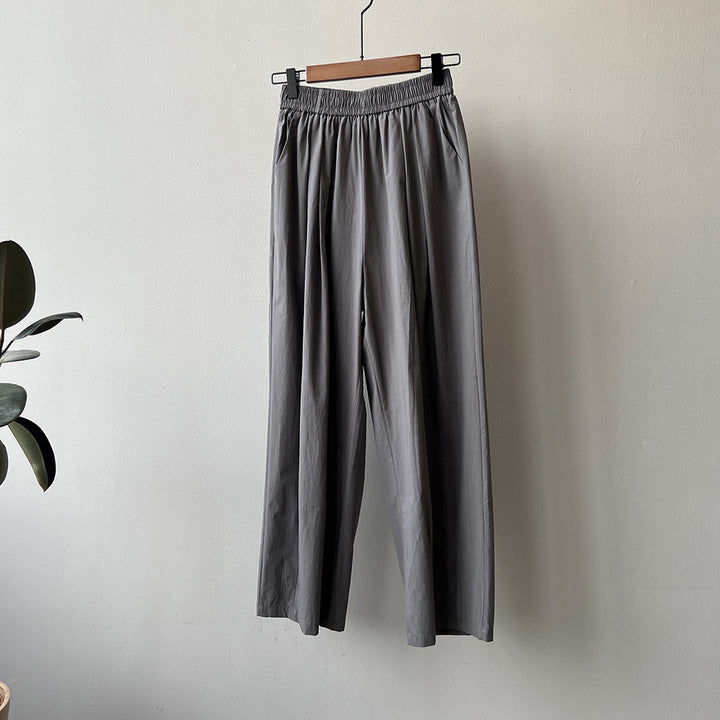 Dame vidde Palazzo-bukser med elastisk talje og sidelommer Stilla
