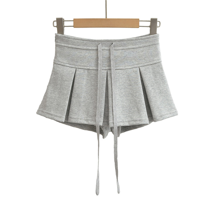 Dame sporty plisserede shorts med justerbar snor og elastisk talje Stilla