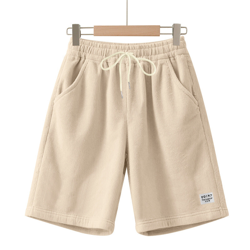 Herre nan knælange Lounge-shorts i ribbet struktur jersey med elastisk snor i taljen og påsyede lommer Skovae