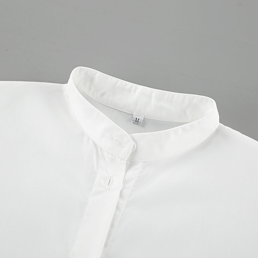 Damebluse med voluminøse ærmer og moderne krave Stilla