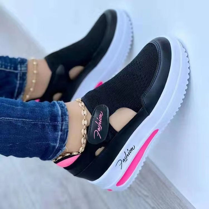 Dame Sporty Slip-On Sneakers med åndbart netmateriale og skridsikker sål Stilla
