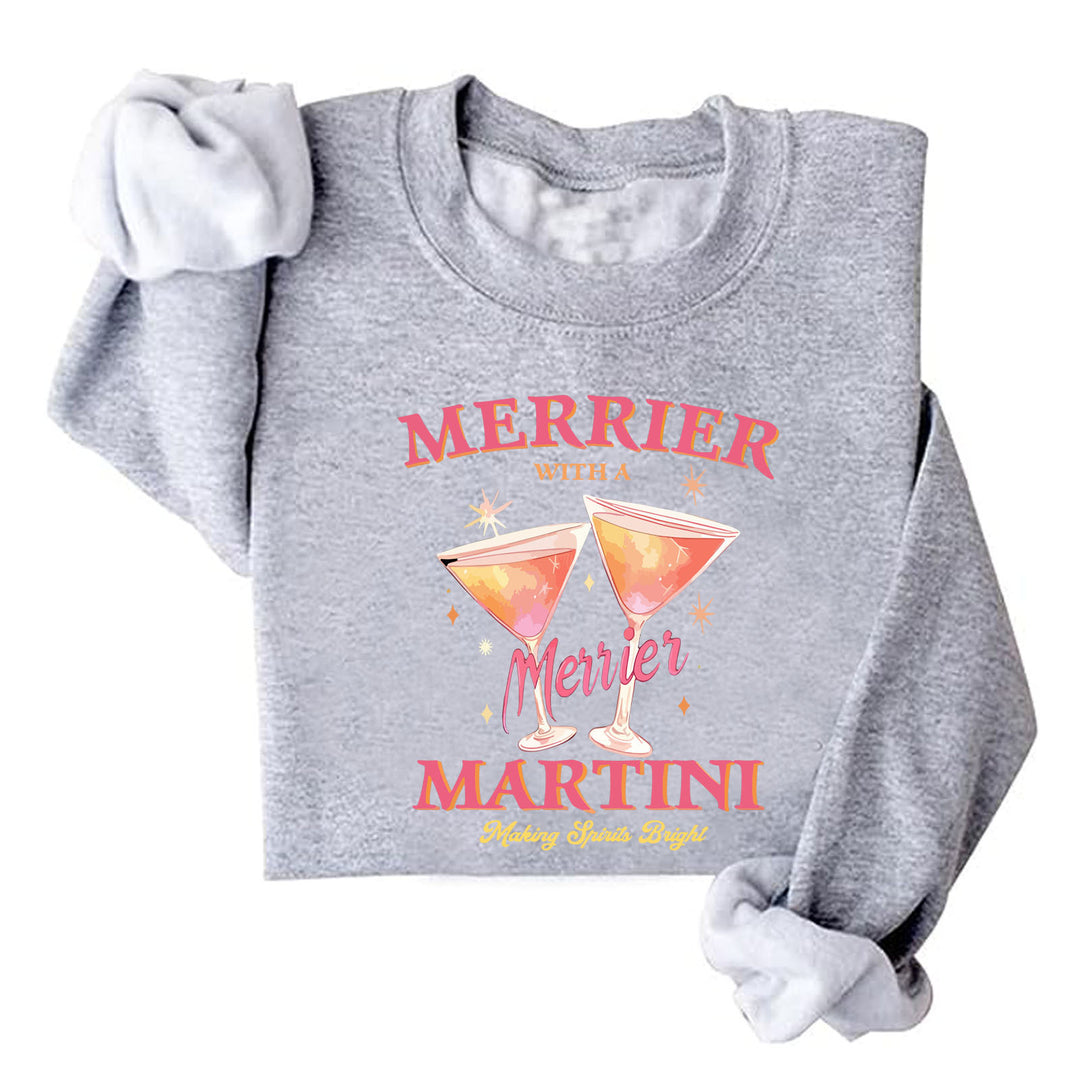 Kvinders sweatshirt med kreativ cocktailmotiv og afslappet snit Stilla