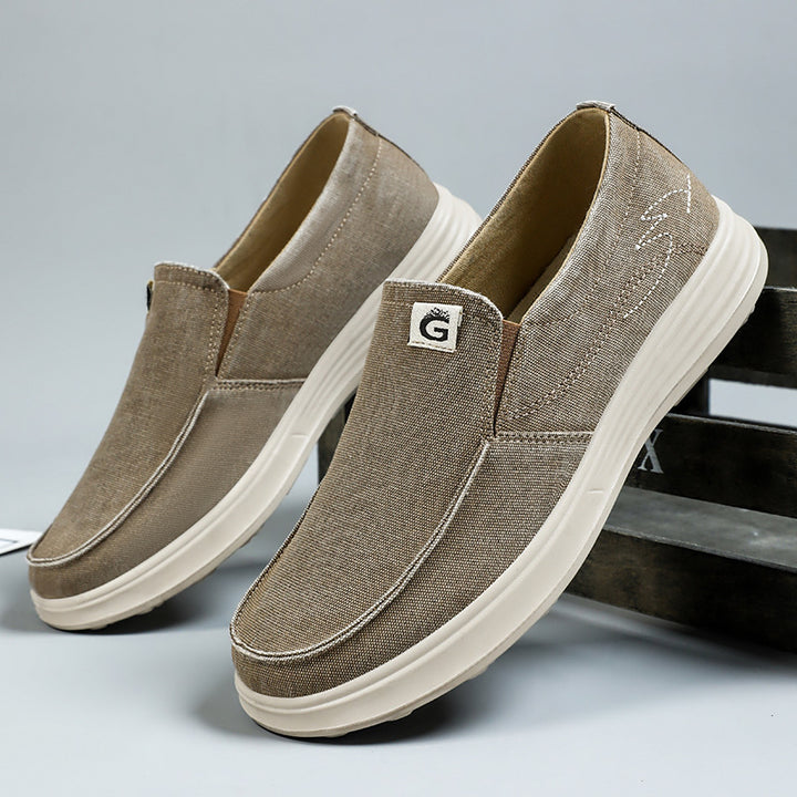 Herrer Komfortable Slip-On Sneakers med fleksibel Gummibund Stilla