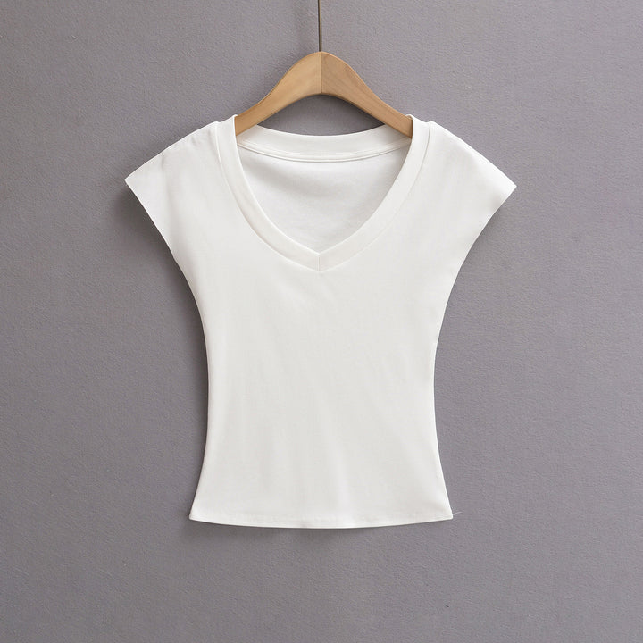 Dame Korte Ærmer V-Hals T-Shirt Stilla