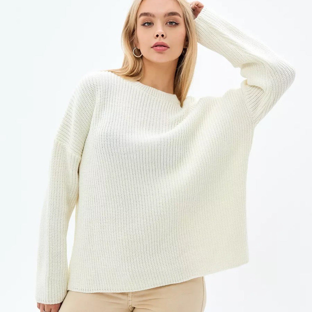 Kvinders chunky strik sweater med en løs pasform og tekstureret design Stilla