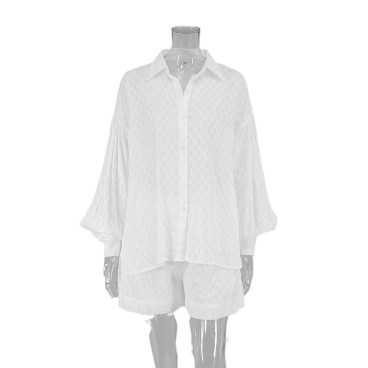 Dame løs bluse med struktureret design Stilla