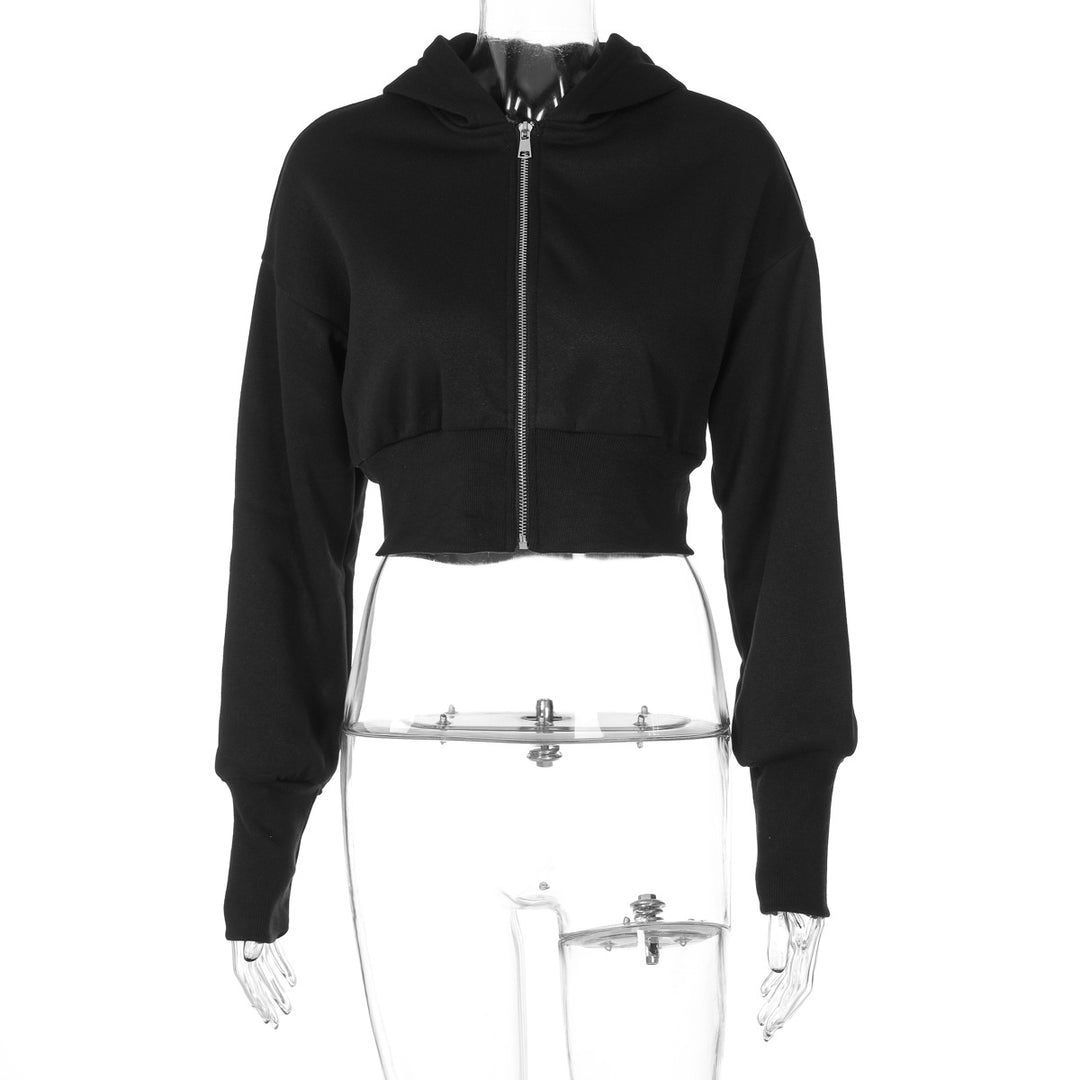 Dame Crop Hoodie med moderne lynlås og afslappet snit Stilla