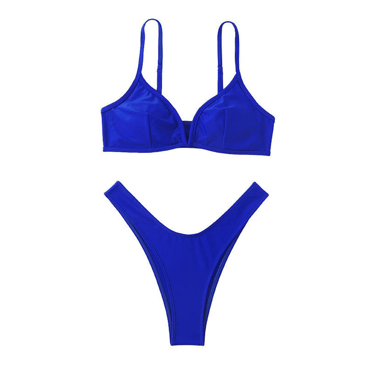 Dame Bikini-sæt med elegant V-udskæring og høj benskæring Stilla