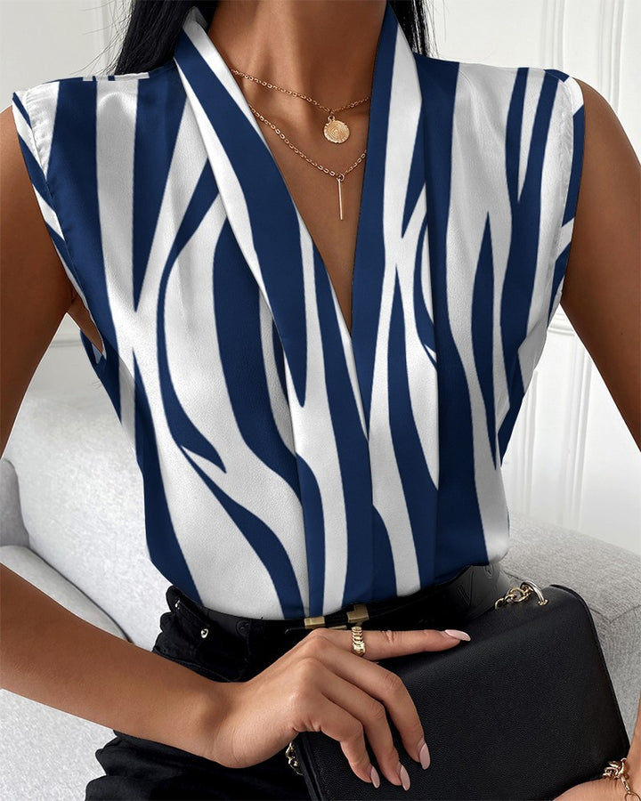 Dame elegant bluse med kreativ marmor-effekt og kvalitetsstof Stilla