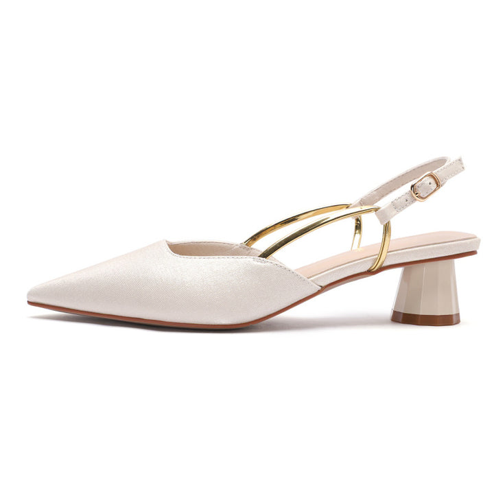Femme Stilfulde Slingback Pumps med Unik Geometrisk Hæl Stilla