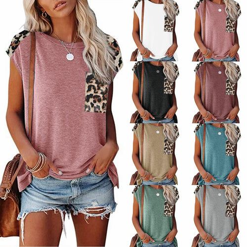 Dame Off-Shoulder T-Shirt med moderigtigt leopardmønster Stilla