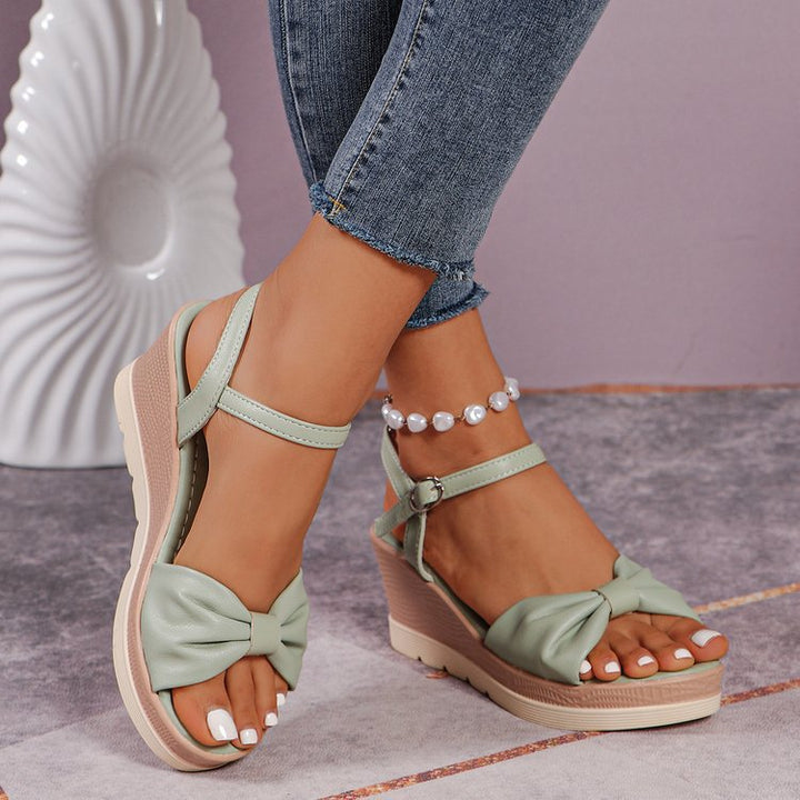 Dame Wedge-sandaler med elegant knude og behageligt fodbetræk Stilla