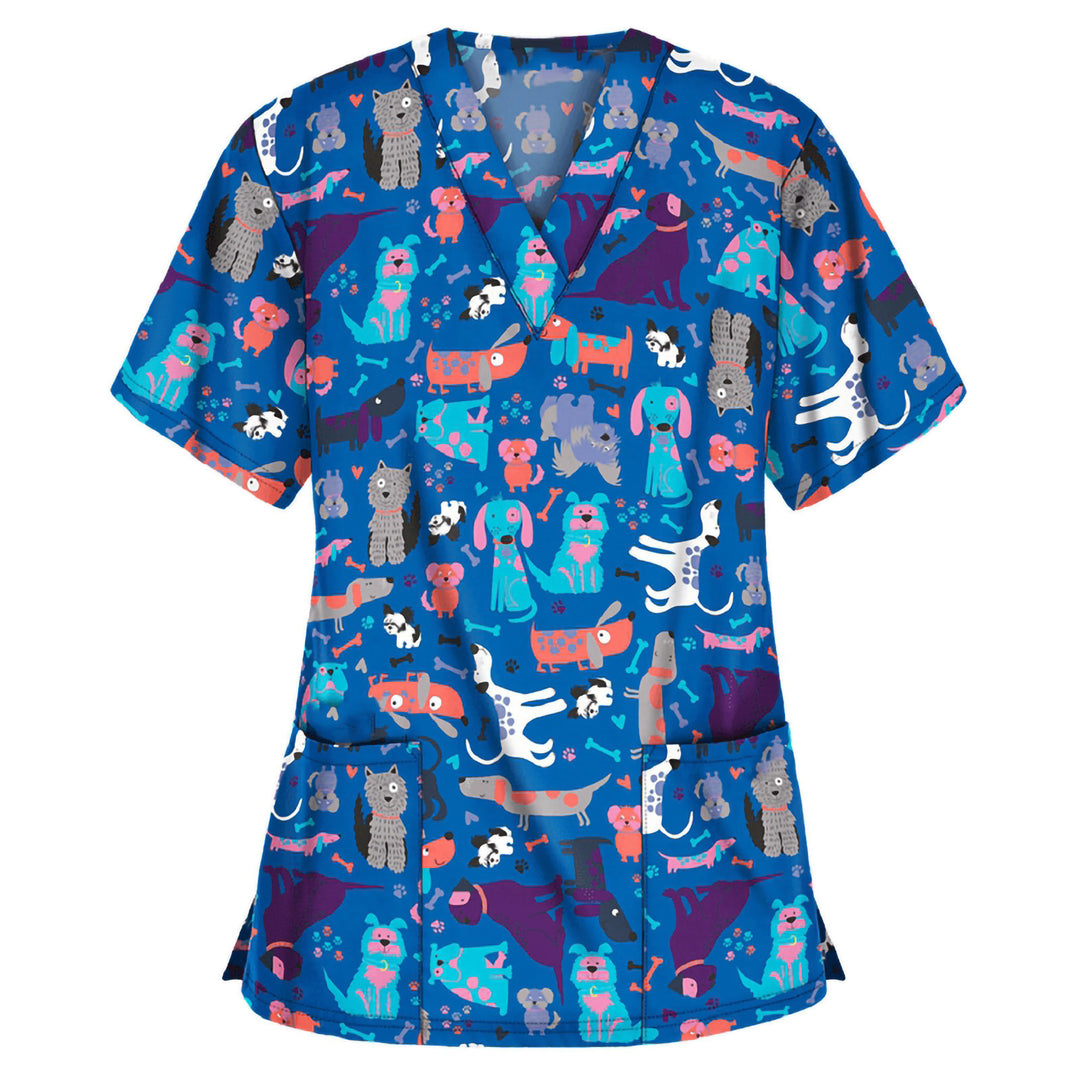 Dameblomster mønster Scrub Top Stilla