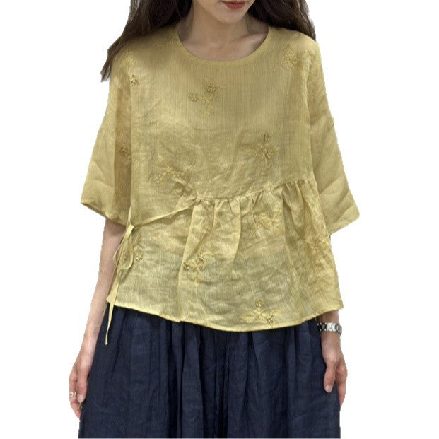 Femme Fritid Bestiklet Peplum-Oberteil Stilla