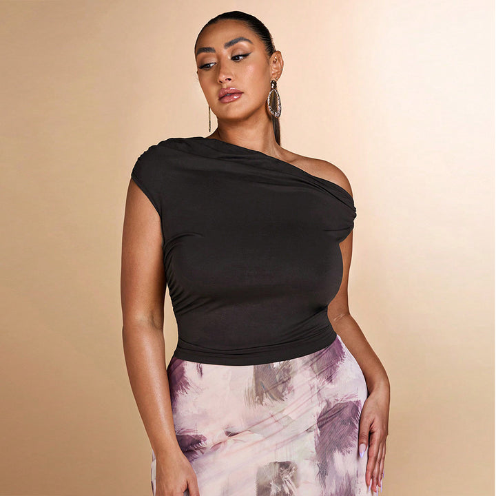 Dame elegant off-shoulder top med rynker Stilla