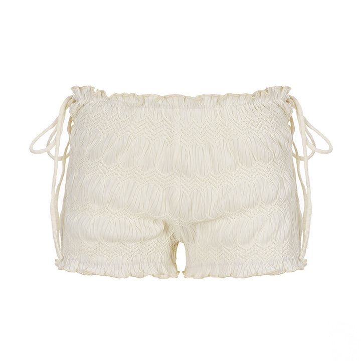 Dame luftige shorts med elastisk talje og bindeakcenter Skovae