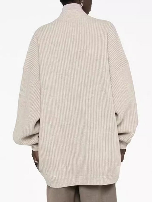 Dame afslappet strik cardigan med oversized pasform og elegante detaljer Stilla