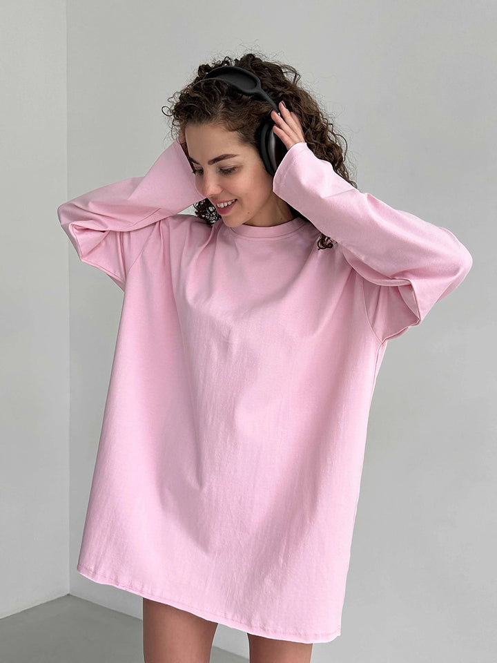 Dame Oversize Langærmet T-shirt med høj krave Stilla