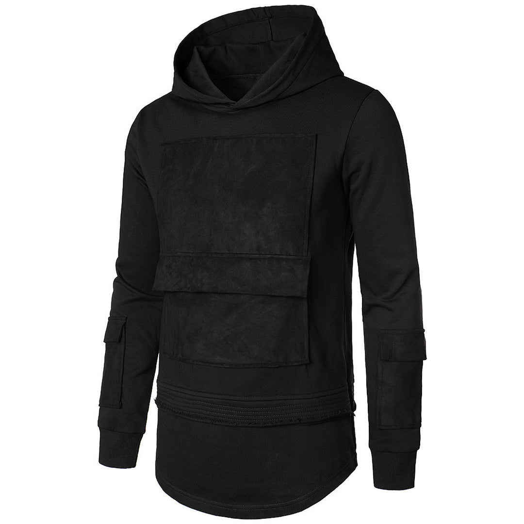 Herrer Stilfuld Højkrave Hoodie med Multifunktionslomme Design Stilla