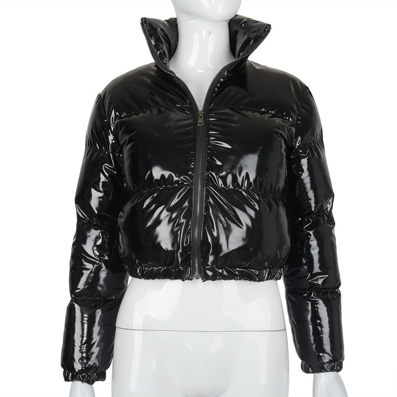 Femme Cropped Glinsende Pufferjakke Stilla