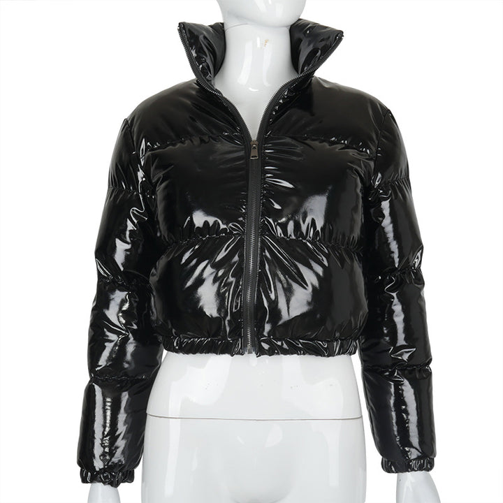 Femme Cropped Glinsende Pufferjakke Stilla