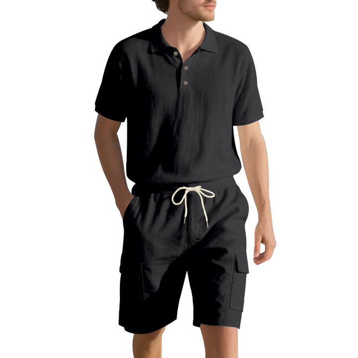 Herrer Polo- og Shorts-sæt i åndbart materiale med komfortabel pasform Stilla
