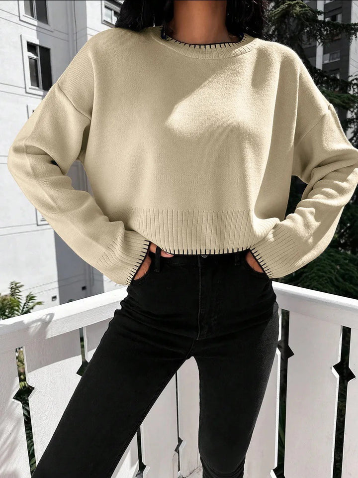 Kvinderne korte sweater med tekstureret design og afslappet snit Stilla