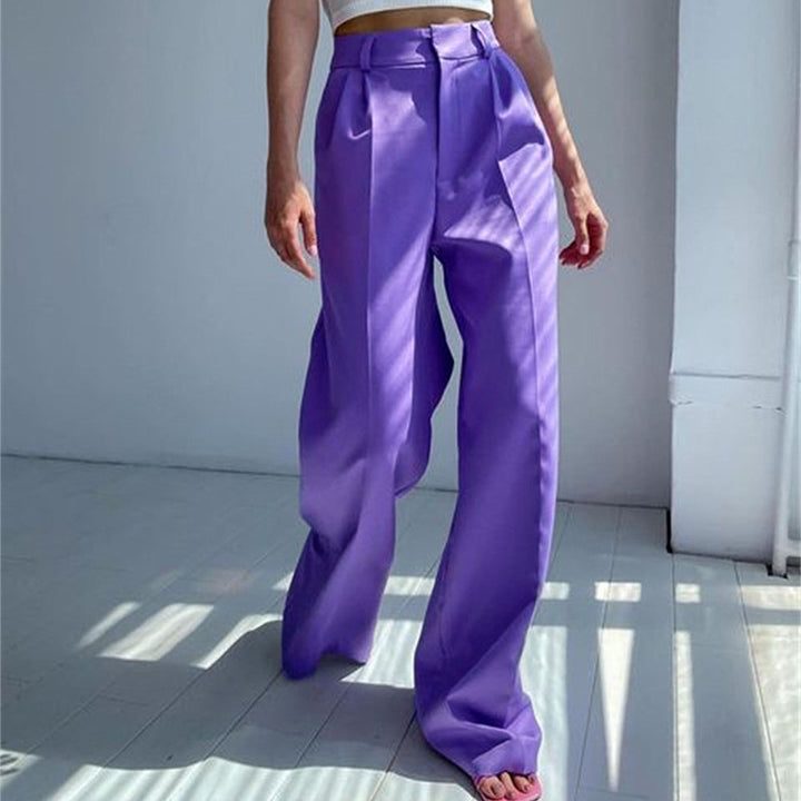 Dame Bredskåret High-Waist Bukser med elegant taljedetalje Stilla