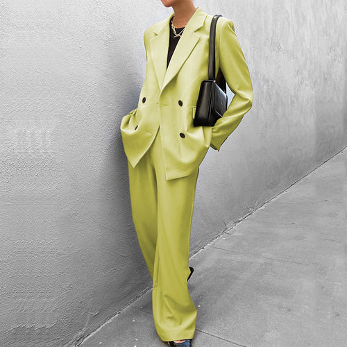 Dame Elegant to-navet blazer-dragt med bred pasform Stilla