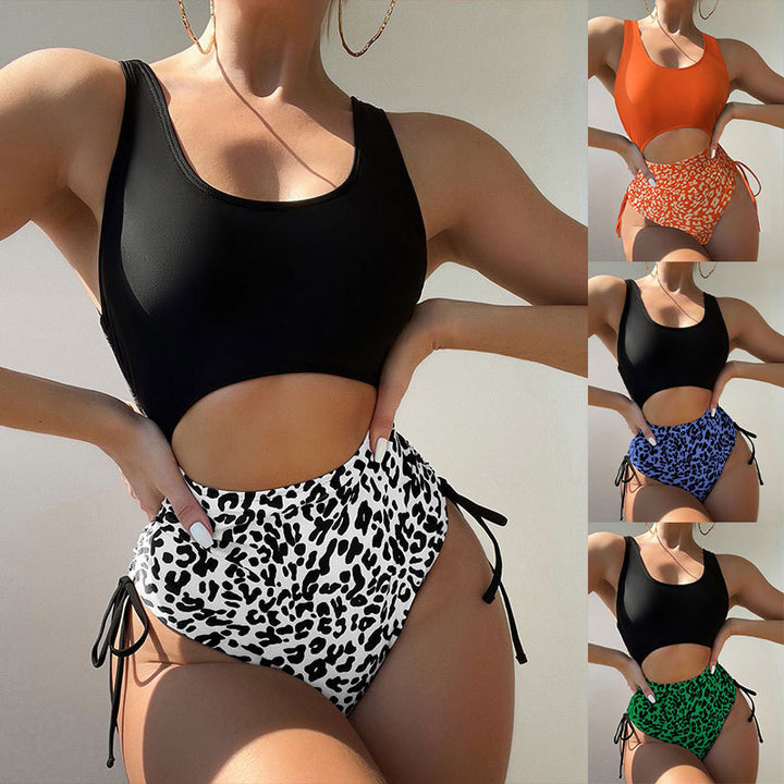 Dame Cut-Out Badedragt med moderigtigt Leopardprint Skovae
