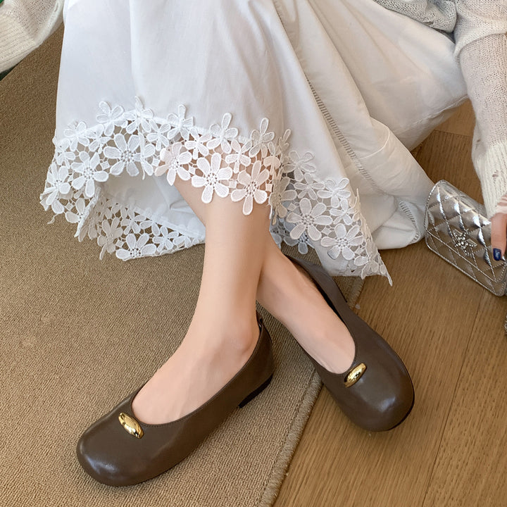 Damer Elegante Slip-On Balletsko med smart metallisk accent Stilla