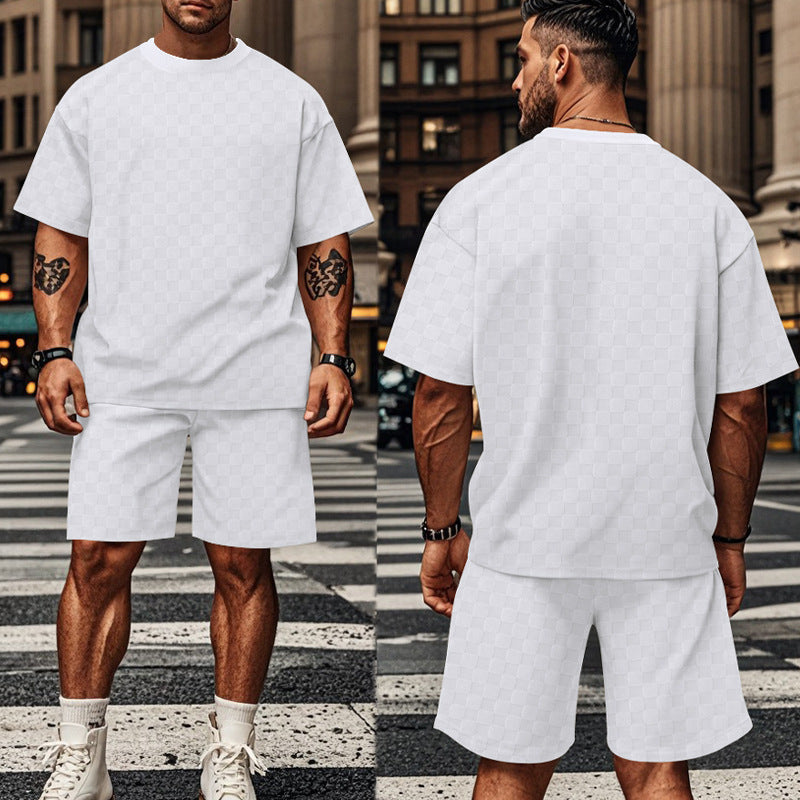 Herre afslappet T-shirt og shorts sæt Stilla