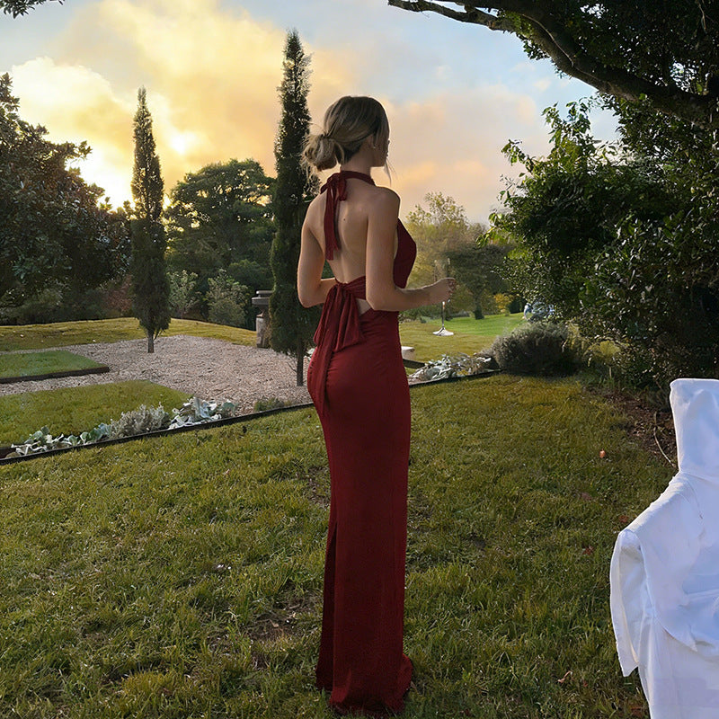 Damen Elegantes Wickelkleid mit tiefem V-Ausschnitt und Raffung Skovae