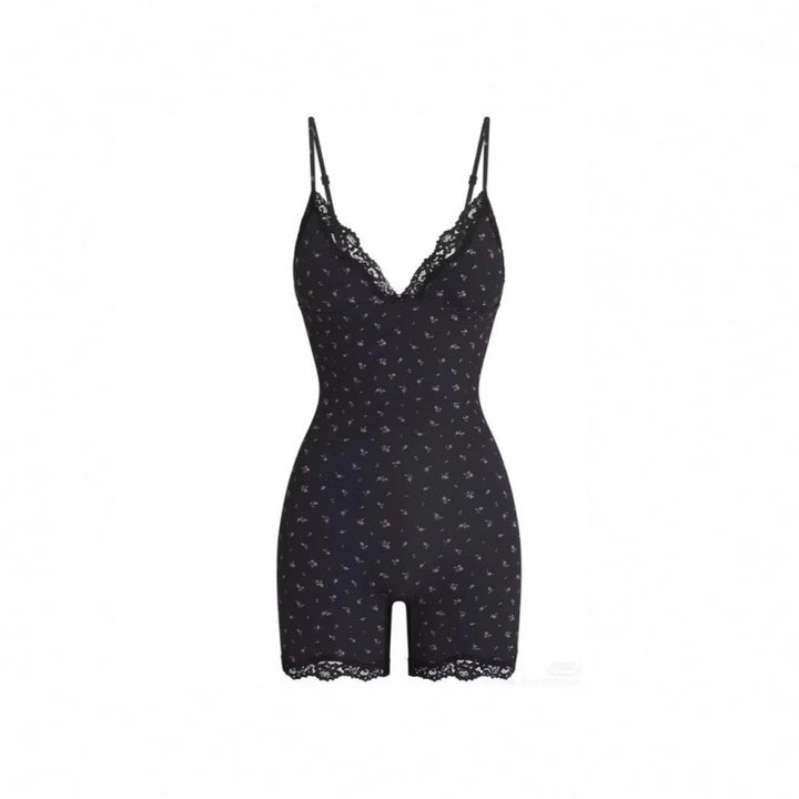 Dame Floral Spids Besætning Bodysuit Stilla